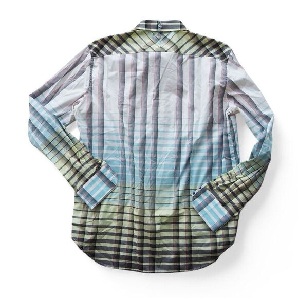 Robert Graham X Striped Ombre Geometric Long Sleeve Button Up Shirt Men's 2XL - Picture 6 of 6